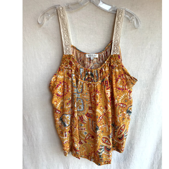 Rachel Zoe Multi-Color Floral Lacy Camisole Top Boho Flirty Bright! - Picture 3 of 8